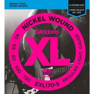D'Addario EXL170-5 Nickel Wound 5-String Bass, Light, 45-130, Long Scale