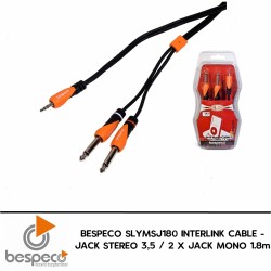 Bespeco SLYMSJ180 3,5 Jack Stereo - 2 Mono TS Jack Cable 1,8 M