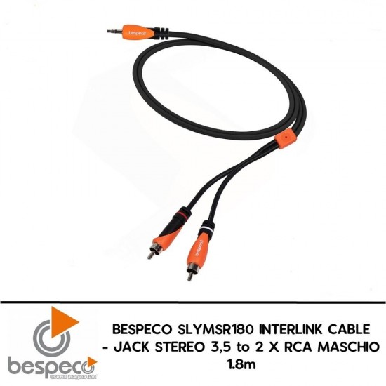 Bespeco SLYMSR180 1,8 M 1 Stereo Jack to 2 RCA Male Interlink Cable