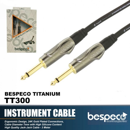 Bespeco TT300 Guitar Cable Titanium Series 3 M