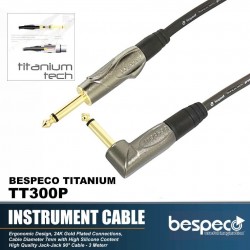Bespeco TT300P Angled Guitar Cable Titanium Series 3 M