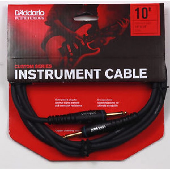 D'Addario Planet Waves PW-G-10 Custom Series Instrument Cable