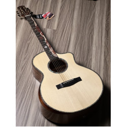 SQOE SPAIN A8-SK BEVEL CUT FULL SOLID ACOUSTIC ELECTRIC IN NATURAL WITH FISHMAN SONITONE