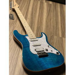 SQOE SEIB680 HSS with Flame Maple Top in Aqua Blue