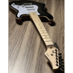 SQOE SEIB680 HSS with Flame Maple Top in Charcoal Black Burst