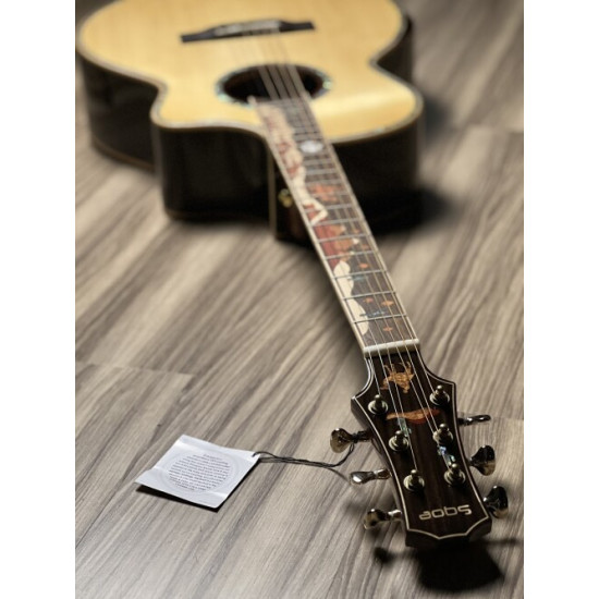 SQOE SPAIN A9-SK BEVEL CUT FULL SOLID ACOUSTIC ELECTRIC IN NATURAL WITH FISHMAN SONITONE SQOE SPAIN A9-SK BEVEL CUT FULL SOLID ACOUSTIC ELECTRIC IN NATURAL WITH FISHMAN SONITONE