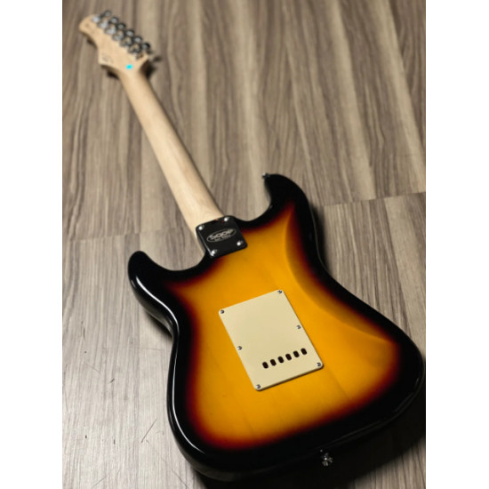 SQOE SEST200 Genesis Series in 3-Tone Sunburst Electric Guitar