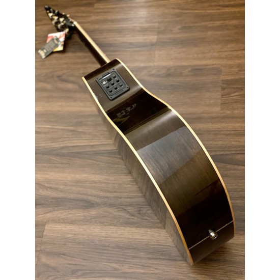 SQOE A780BK IN TRANSPARENT BLACK WITH SOLID SPRUCE TOP AND WALNUT BACK SIDE