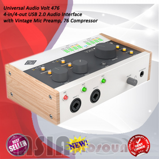 Universal Audio Volt 476 4-in/4-out USB 2.0 Audio Interface with Vintage Mic Preamp, 76 Compressor